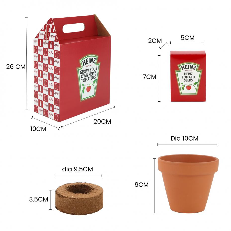 Heinz grow your own tomatoes kit (dimensions)